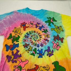 Grateful Dead Band Liquid Blue Short Sleeve Graphic Shirt Mens Size M Tie Dye